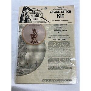 Vintage Needle’s Eye Counted Cross Stitch Kit Where the Antelope Play Sturgis SD